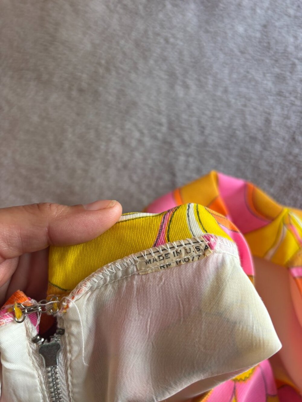 60s 70s Mod Psychedelic Flower Power Dress Made in USA - Picture 5 of 8